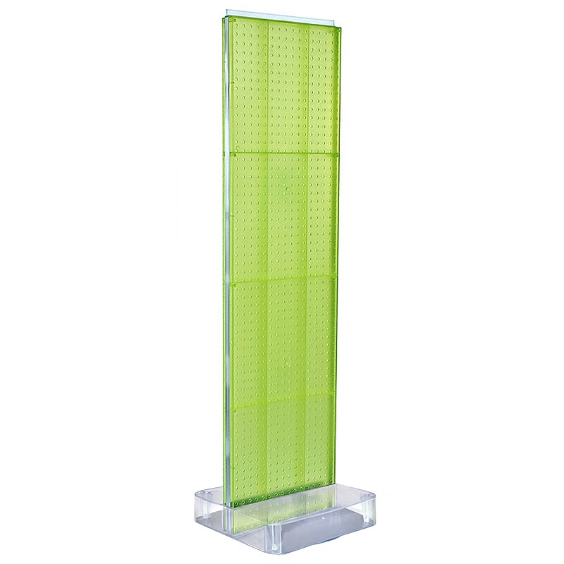 Two-Sided Pegboard Floor Display on Studio Base: Panel Size: 16"W x 60"H, Green (700770-GRE) image 1