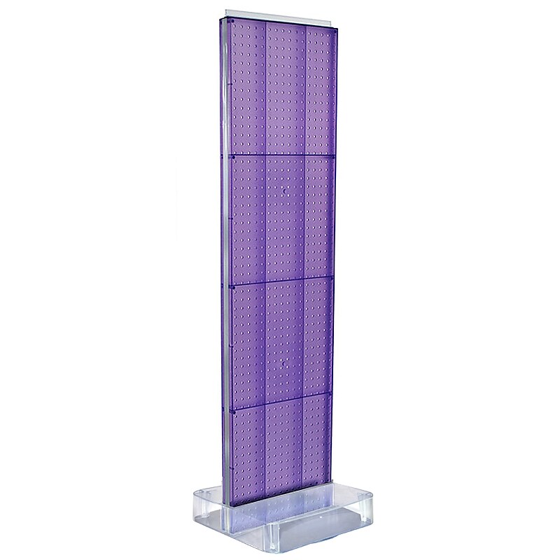 Azar Two-Sided Pegboard Floor Display, 16"W x 60"H, Purple (700770-PUR) image 1