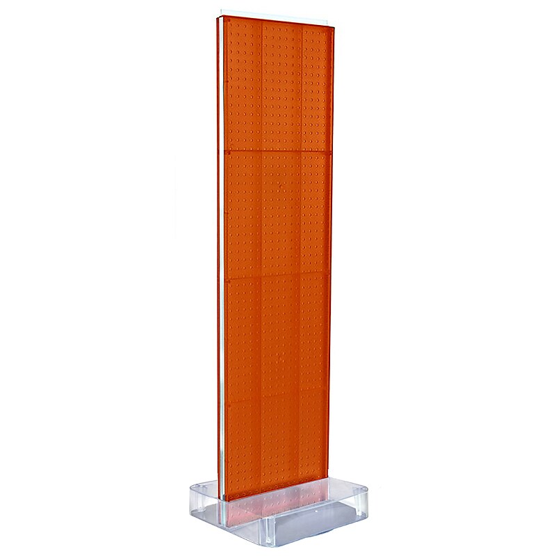 Two-Sided Pegboard Floor Display on Studio Base: Panel Size: 16"W x 60"H, Orange (700770-ORG) image 1