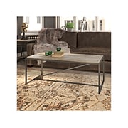 Bush Furniture Refinery 47.99" x 24.02" Coffee Table, Rustic Gray/Charred Brown (RFT148RG-03)
