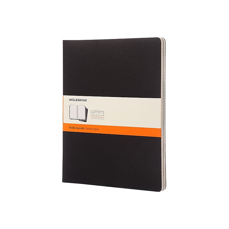 Moleskine Cahier XXL Journal, 8.5" x 11", Narrow Ruled, Black, 64 Pages (851442) image 1