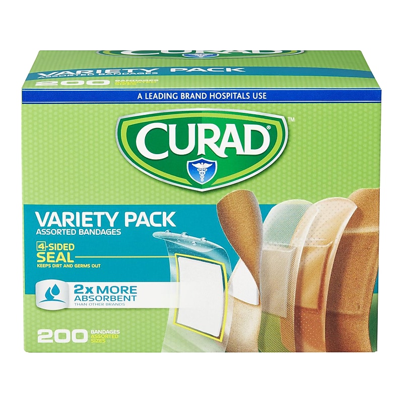 Curad Variety Pack Assorted Adhesive Bandages, 200/Pack (CUR0800RB) image 1