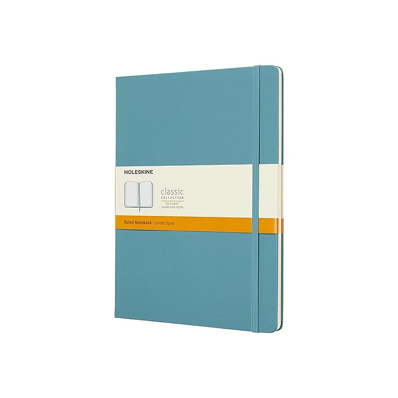 Moleskine Classic Extra Large Notebook, 7.5" x 9.84", Unruled, Reef Blue (8058341716076) image 1