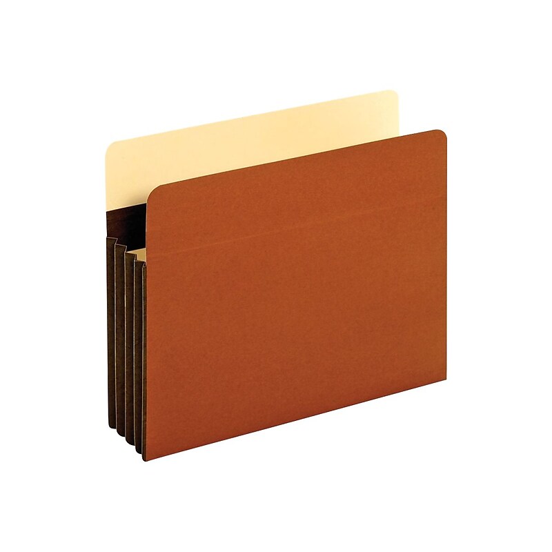 Pendaflex Heavy Duty Reinforced File Pockets, 3.5" Expansion, Letter Size, Redrope, Brown, 10/Box (C1524EHD-10) image 1