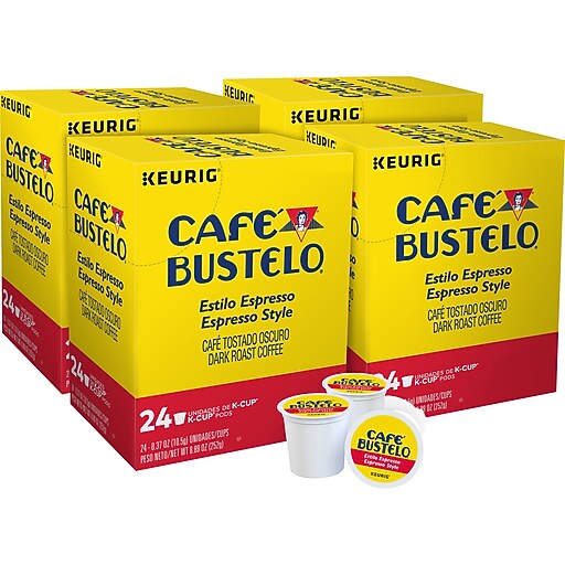 Cafe Bustelo Espresso Coffee, Keurig® KCup® Pods, Dark Roast, 96