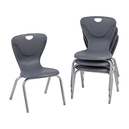 Factory Direct Partners Contour Plastic School Chair Set, Gray (10375