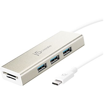 j5create 3-Port USB-C Hub, Silver (JCH347)