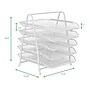 Mind Reader 5-Tier Stackable Paper Desk Tray Organizer, Metal, White (5TPAPER-WHT)~#|#~sp63778736_sc7