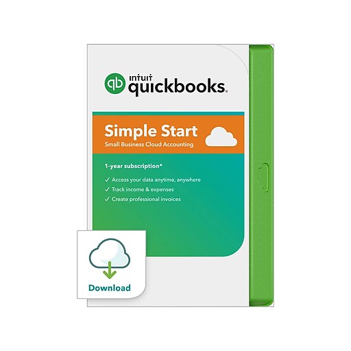 Intuit QuickBooks Online Simple Start 2020 for 1 User, Windows, Mac