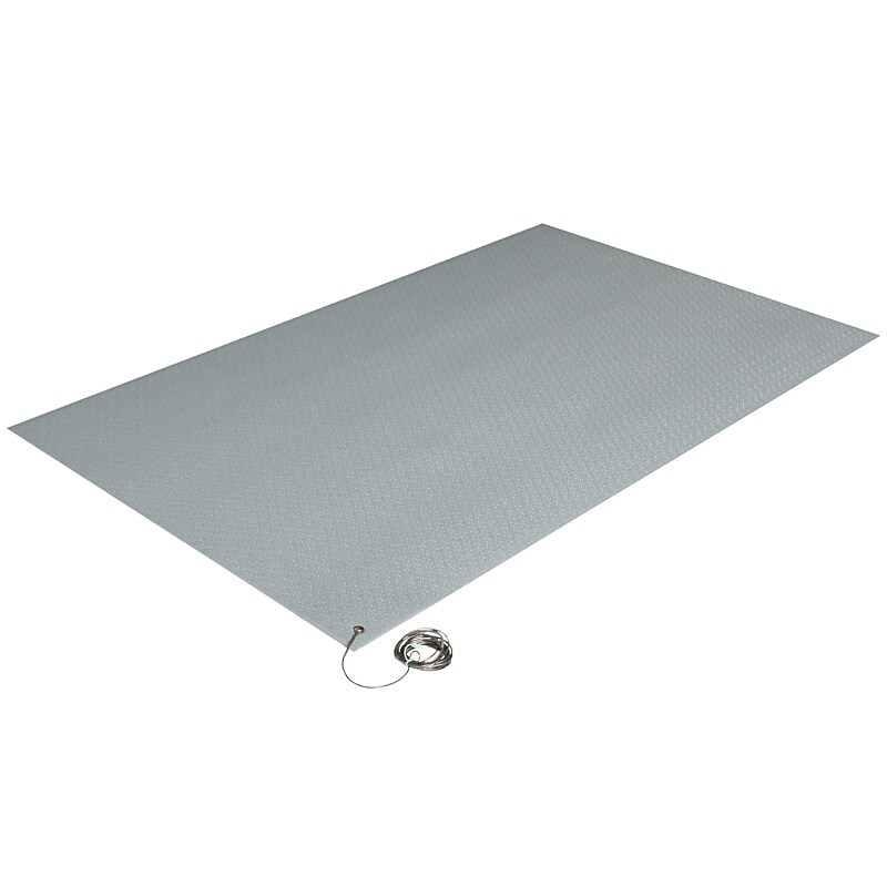 Crown Comfort-King Anti-Static Floor Mat, 24" x 60" Steel Gray (CWNZC0025GY) image 1
