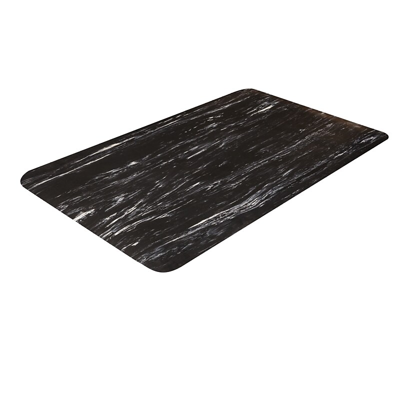 Crown Cushion-Step Marbleized Rubber Anti-Fatigue Floor Mat, 36" x 72", Black (CWNCU3672BK) image 1