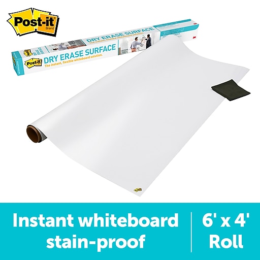 Postit® Super Sticky Dry Erase Surface, 4' x 6' (DEF6x4) Staples