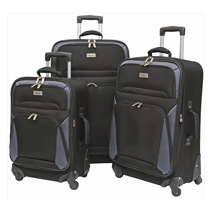 Geoffrey Beene Brentwood 3-Piece Spinner Luggage Set, Black (GB866