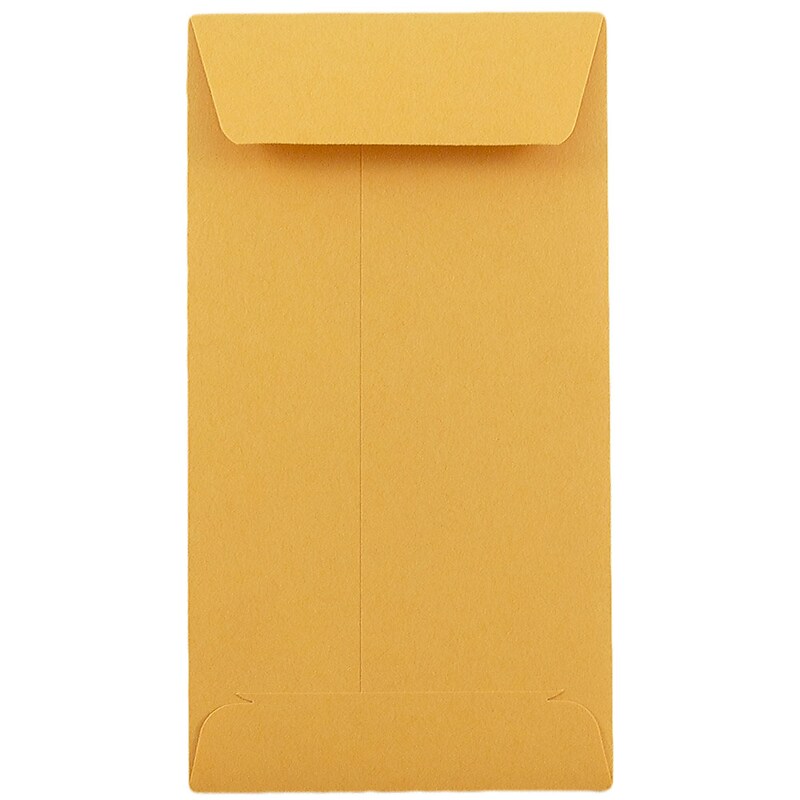 JAM Paper #7 Kraft Coin Envelope, 3 1/2" x 6 1/2", Brown Kraft, 50/Pack (95125I) image 1