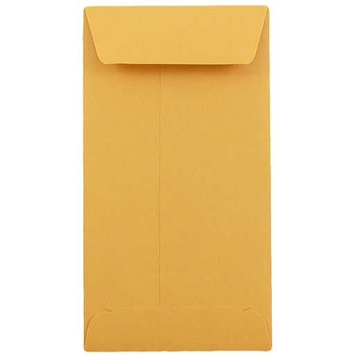 Pack of 55 Currency Envelopes No Money Envelopes for Cash & Coin 28 lb Brown Kraft Paper 7 Coin Envelopes Gummed Flap