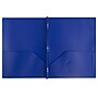 JAM Paper POP 2-Pocket Plastic Folders with Fastener, Deep Blue, 6/Pack (313525335)~#|#~sp64340086_sc7