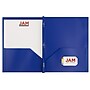 JAM Paper POP 2-Pocket Plastic Folders with Fastener, Deep Blue, 6/Pack (313525335)~#|#~sp64340087_sc7