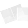 JAM Paper POP 2-Pocket Plastic Folders with Metal Prongs Fastener Clasps, Clear, 6/Pack (382ECcldd)~#|#~sp64340142_sc7