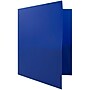 JAM Paper POP 2-Pocket Plastic Folders with Fastener, Deep Blue, 6/Pack (313525335)~#|#~sp64340160_sc7