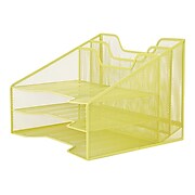 Mind Reader 5-Compartment Mesh File Organizer, Yellow (MESHBOX5-YLW)