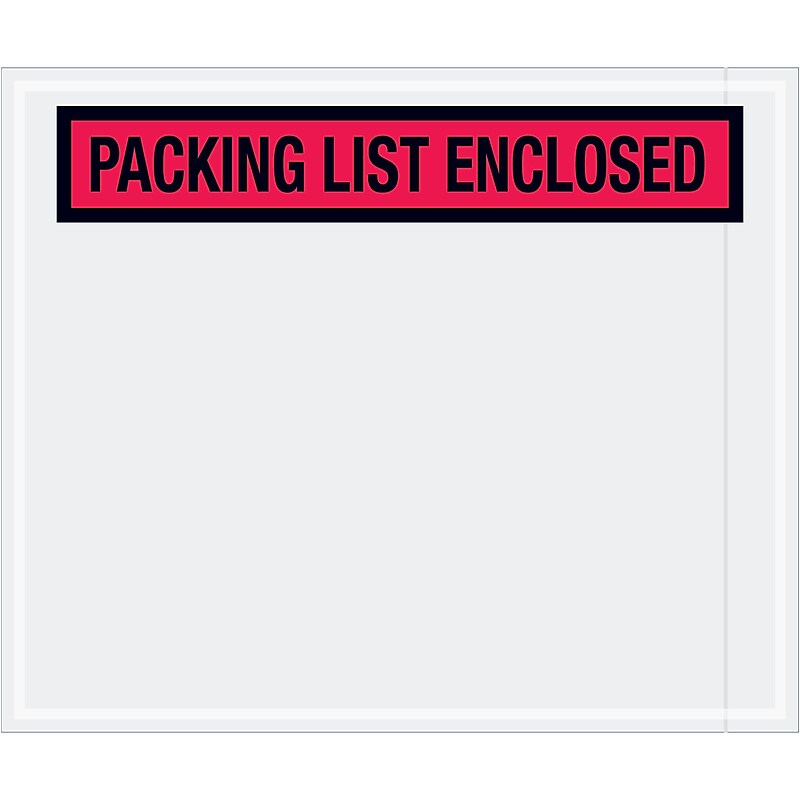 Tape Logic® "Packing List Enclosed" Envelopes, 10" x 12", Red, 500/Case (PL435) image 1