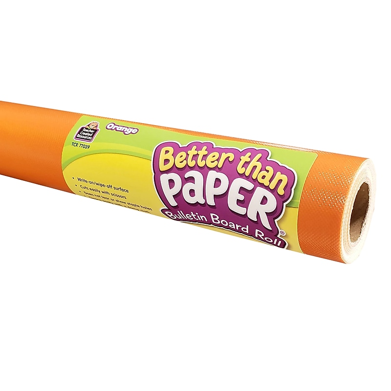 Teacher Created Resources Better Than Paper 144" x 48" Bulletin Board Roll, Orange, 4/Carton(TCR32348) image 1