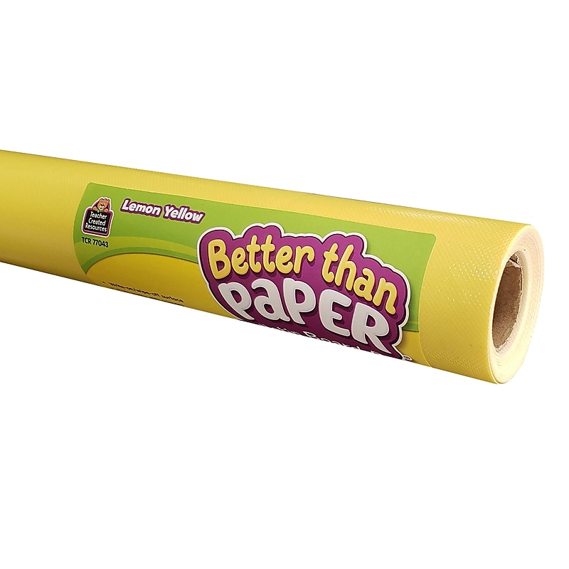 Teacher Created Resources Better Than Paper 144" x 48" Bulletin Board Roll, Lemon Yellow, 4/Carton (TCR32350) image 1