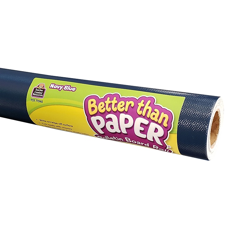Teacher Created Resources Better Than Paper 144" x 48" Bulletin Board Roll, Navy Blue, 4/Carton (TCR32352) image 1