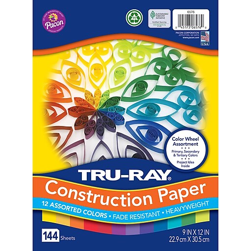 Pacon Tru-Ray Construction Paper 9 in by 12 in Assorted 