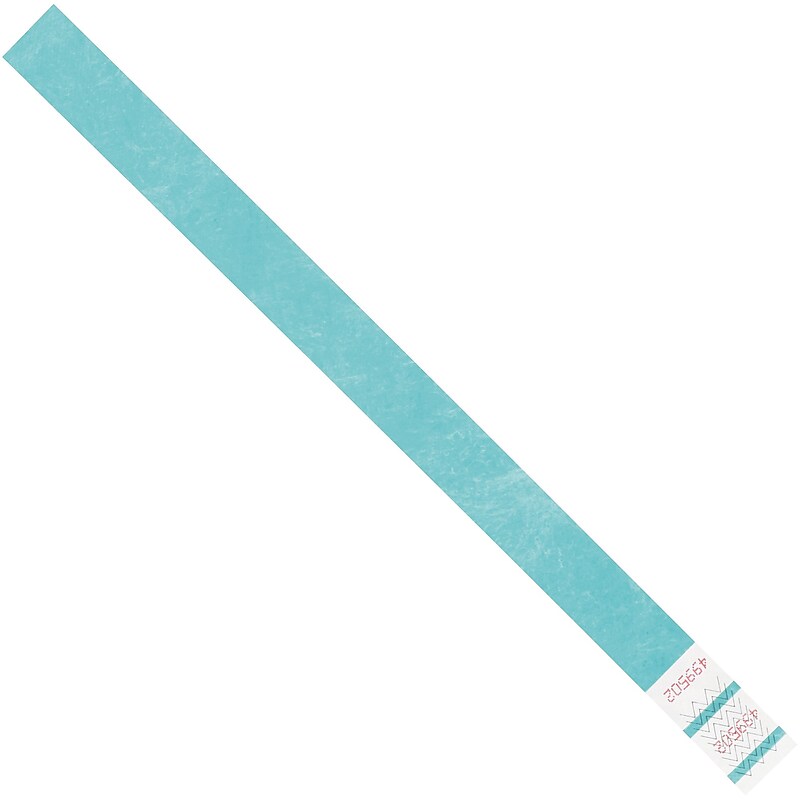Tyvek® Wristbands, 3/4" x 10", Teal, 500/Case (WR101TL) image 1