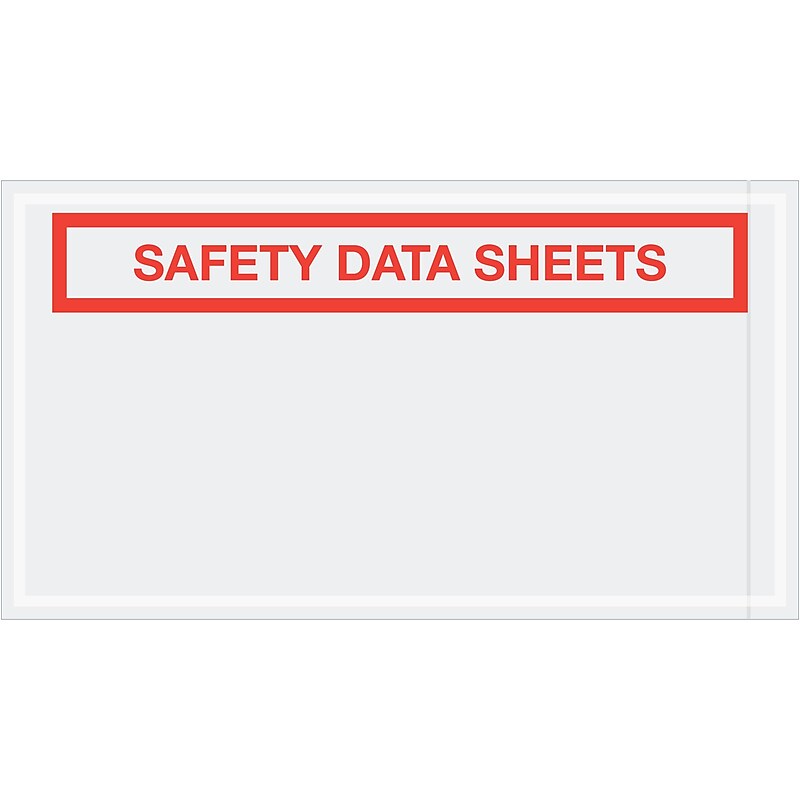 Tape Logic® SDS Envelopes, "Safety Data Sheets", 5 1/2" x 10", Clear, 1000/Case (PL494) image 1