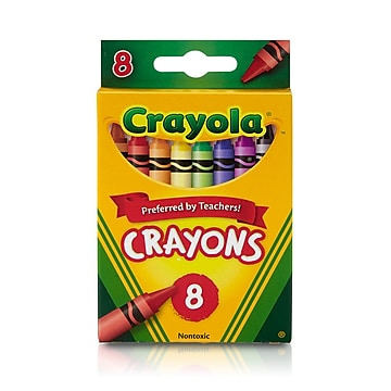 Crayola Crayons Peggable Assorted Colors, 8 Per Box (52-3008)