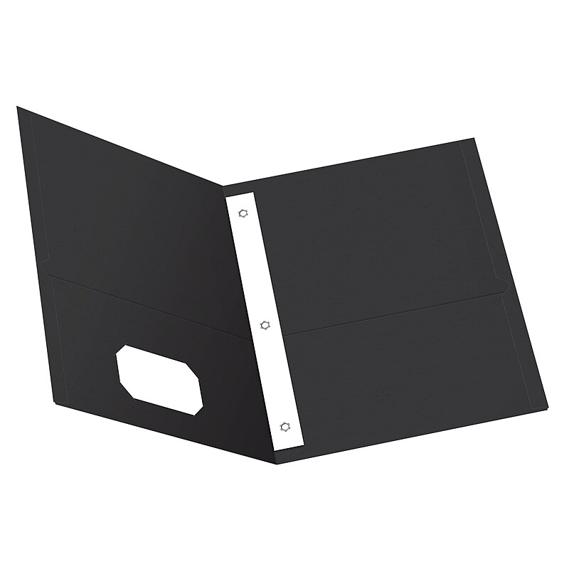 Oxford Twin Fastener Folders, Black, 25/Box (OXF 57706) image 1
