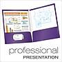 Oxford ShowFolio Twin Laminated Folders, Purple, 25/Box (OXF 51726)~#|#~sp64627662_sc7