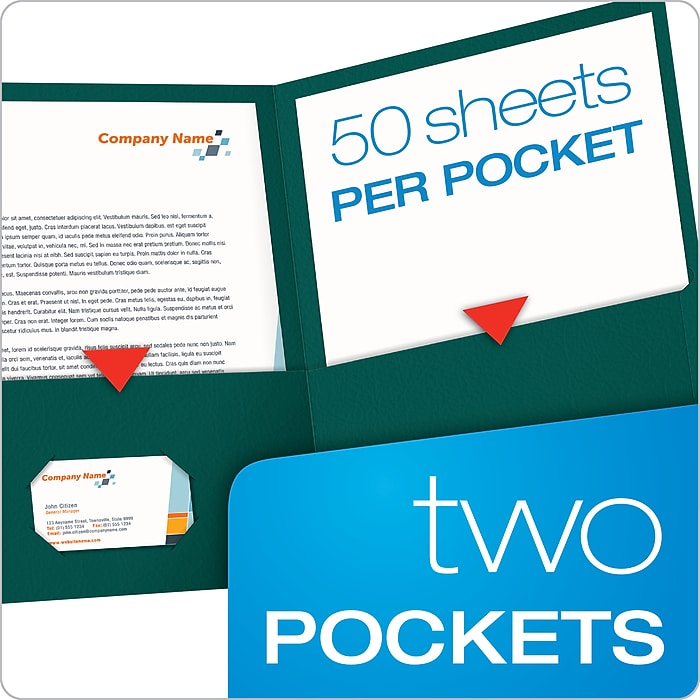 Oxford Twin Portfolio Folders, Teal, 25/Box (OXF 57555) | Staples