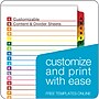 Cardinal OneStep Printable Table of Contents and Dividers, A-Z - 26-Tab, Multicolor, 1/St~#|#~sp64627848_sc7