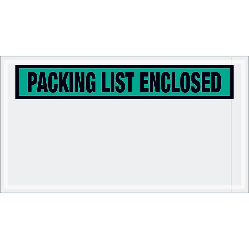 Tape Logic® "Packing List Enclosed" Envelopes, 5 1/2" x 10", Green, 1000/Case (PL432) image 1