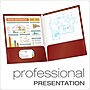 Oxford® Laminated 2-Pocket Portfolios, Crimson~#|#~sp64627901_sc7