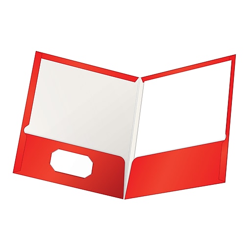 Textured Paper Letter Size Box of 25 57511EE Red Twin-Pocket Folders -New Holds 100 Sheets 