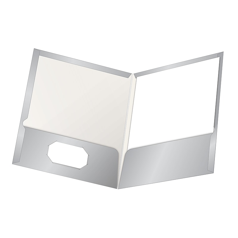 Oxford ShowFolio 2-Pocket Laminated Folders, Gray, 25/Box (OXF 51705) image 1
