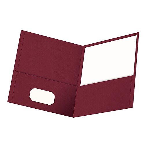 Oxford Twin Portfolio Folders, Burgundy, 25/Box (OXF 57557) Staples