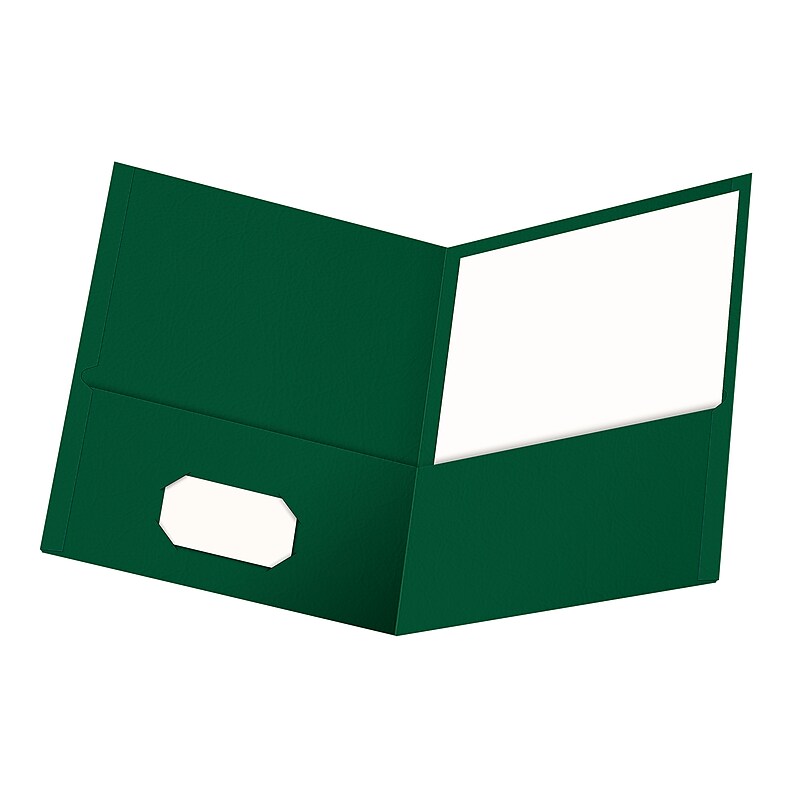 Oxford 2-Pocket Presentation Folders, Hunter Green, 25/Box (OXF 57556) image 1