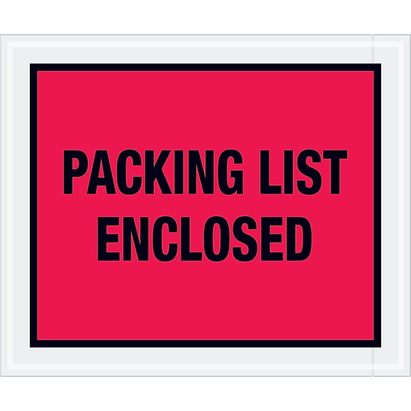Tape Logic® "Packing List Enclosed" Envelopes, 10" x 12", Red, 500/Case (PL430) image 1