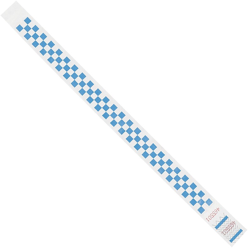 Tyvek® Wristbands, 3/4" x 10", Blue Checkerboard, 500/Case (WR103BE) image 1