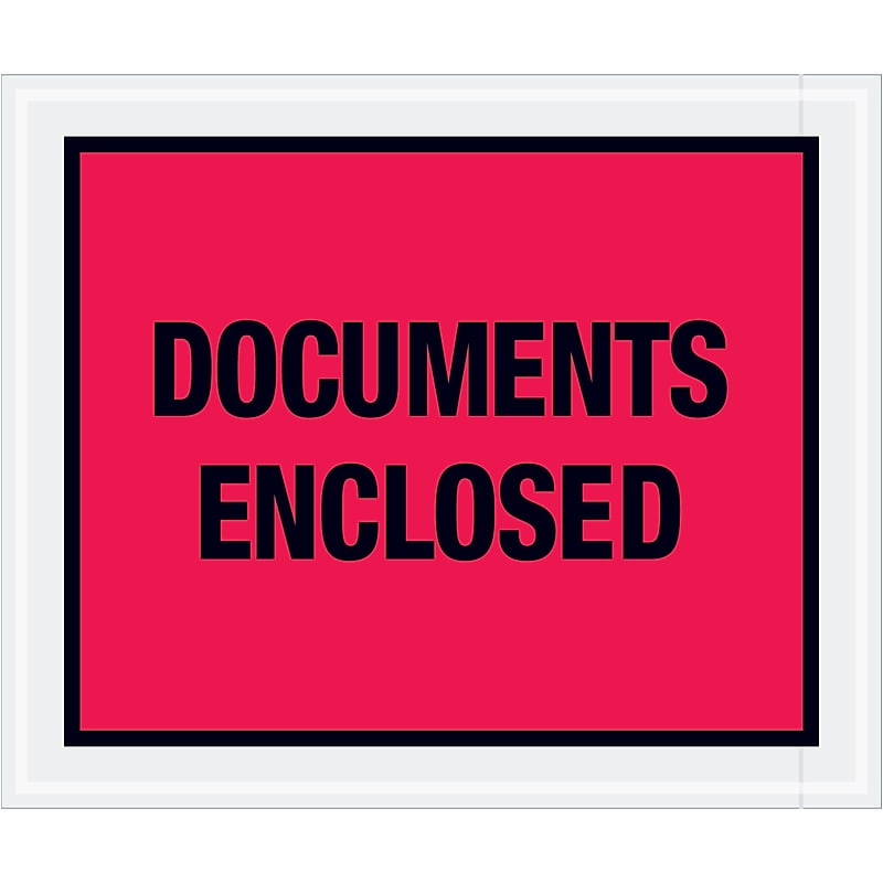 Tape Logic® "Documents Enclosed" Envelopes, 10" x 12", Red, 500/Case (PL437) image 1