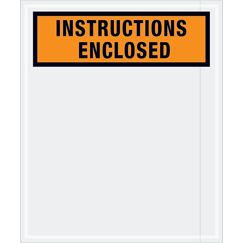 Tape Logic "Instructions Enclosed" Envelopes, 12" x 10", Orange, 500/Carton (PL479) image 1