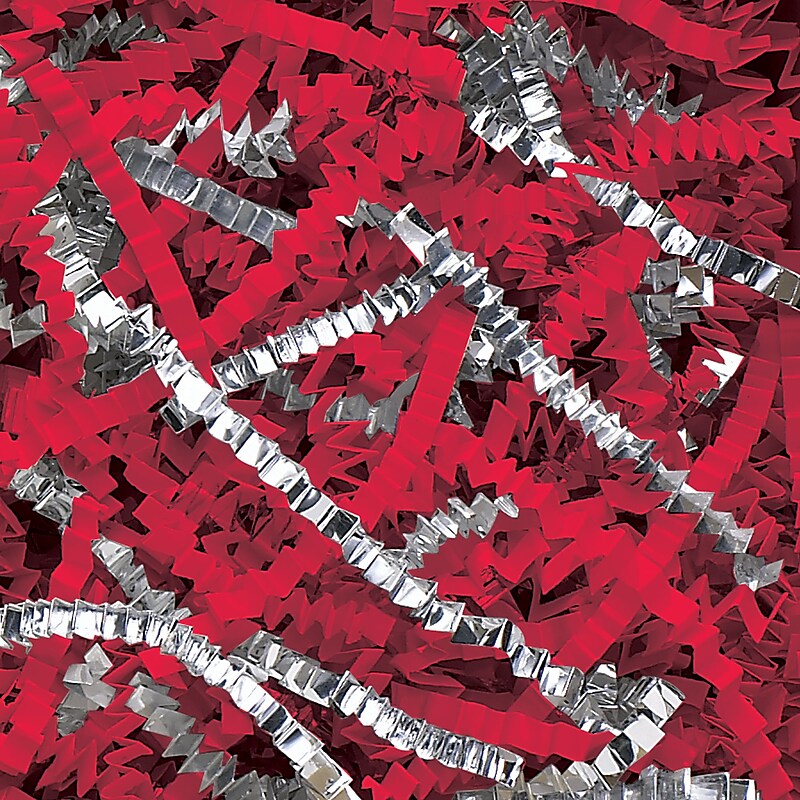 PreciousMetal Crinkle Paper, Red/Silver Metallic, 10/Carton (CPB10JJ) image 1