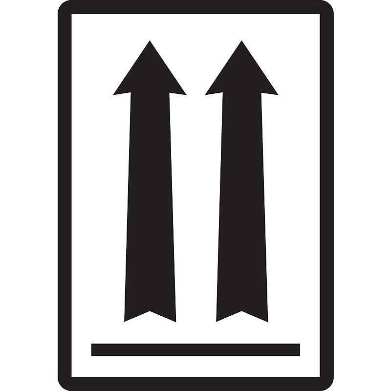 Tape Logic Labels, (two up arrows over black bar), 3" x 4 1/4", Black/White, 500/Roll (DL1500) image 1