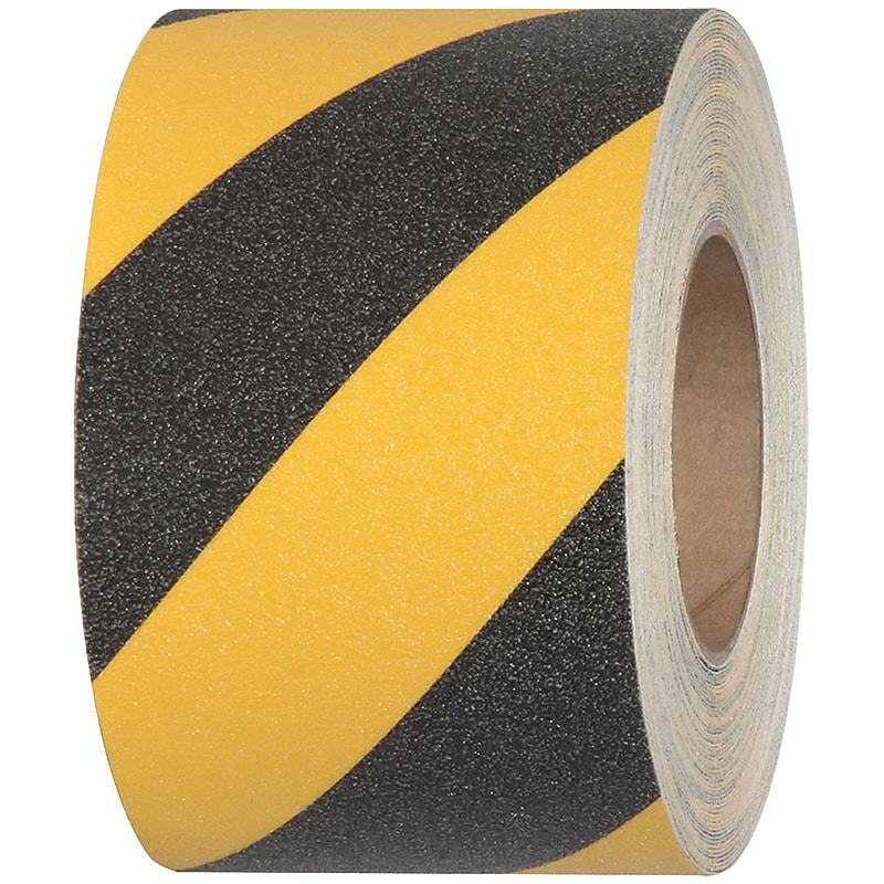 Tape Logic Heavy-Duty Striped Anti-Slip Tape, 3" x 20 yds., Black/Yellow (T96860BY) image 1