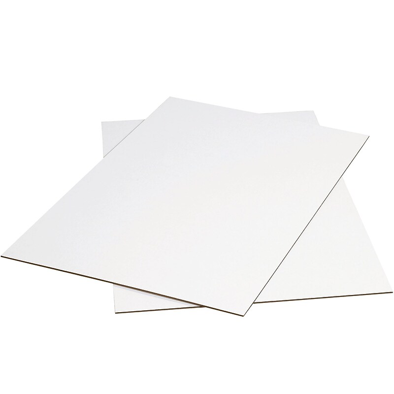 40" x 40" Corrugated Pad, Single Wall, White, 5/Bundle (SP4040W) image 1